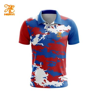 China Anti-Wrinkle Wholesale Custom Men's Golf Shirts Quick Dry Sublimation Sports Polo T-Shirts Digital Embroidery Printing Custom Tennis Polo Shirts for sale