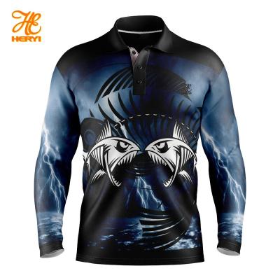 China Polyester Antibacterial Custom Sublimation Printing Quick Dry Ventilation Fishing Wears Clothing Uniform Design Long Sleeve Fishing Tank Tops for sale