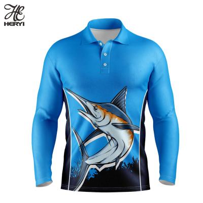 China UPF Antibacterial 50 Sleeved Shirts Quick Dry Breathable Fishing Long Custom Design Sublimation Fishing Wear Men Fishing Polo Shirts for sale