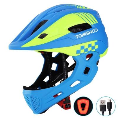 China TOMSHOO Wholesale SAFE LIGHTWEIGHT Full Face Kid Bike Breathable Lightweight Safety Helmet With Detachable Chin for sale