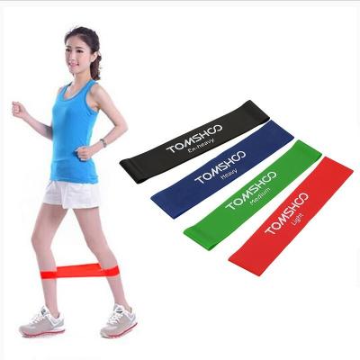 China Newcomer TOMSHOO Lightweight Set of 4 Exercise Resistance Loop Bands Fitness Elastic Resistance Bands for sale