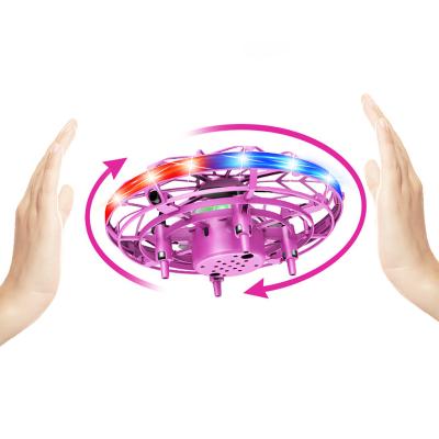 China Other Safety Smart Gesture 2022 Sensing UFO Induction Vehicle Drone Flight Spinner Radio Control Toys UFO Planes With Led Light for sale