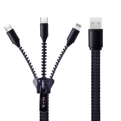 China Video Game Player 3 In 1 Zipper Usb Cable Al-alloy USB Cable for sale