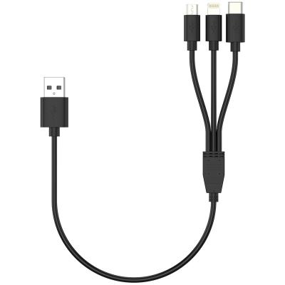 China Fast Charging and High Speed ​​Data Transfer 3 in 1 Charging Cable USB A to Micro, Lilghtning, Type-C for sale