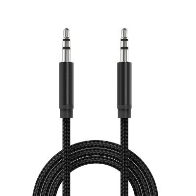 China Camera nylon braided 3.5mm aux cable, extension cord for phone MP3 earphone microphone for sale