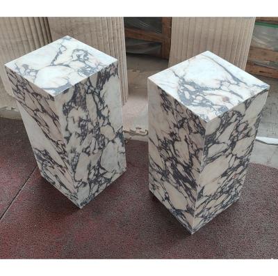 China Italy Furniture Calacatta Viola Marble Modern Living Room Modern Sofa Set Rectangular Stone Marble Pedestal for sale