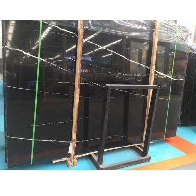 China China Factory Supplier Modern Nero Marquina Marble Slab Natural Black Stone With White Veins Floor Tile For Kitchen Countertops for sale