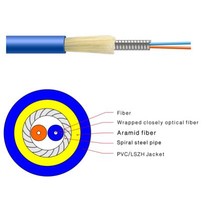 China Other Hot Sales Telecommunication Cable De Fibra Optica Gjsfjv 2 Cores Fiber Optic Indoor Armored Fiber Optic Cable G652D for sale