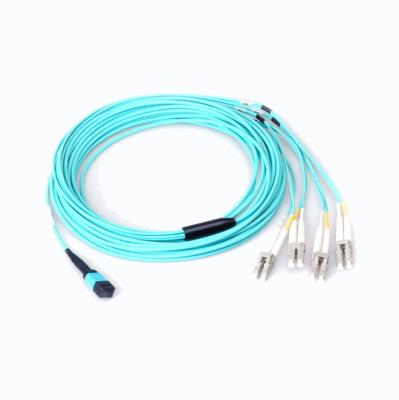 China FTTB 100G OM3 MPO 8 12 To 24 Core LC Multimode Fiber Duplex Breakout Cable MTP Fiber Jumpers for sale