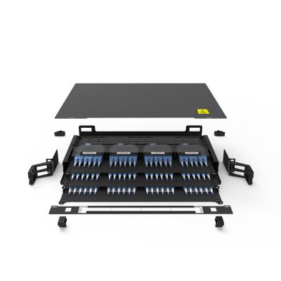 China Other sliding port fiber patch panel or drawer 144 LC/SC/ST/FC SPCC enclosure for sale