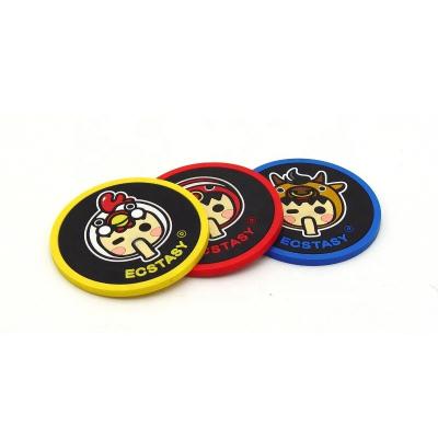 China Sustainable Factory Supplies Eco-friendly PVC Coaster With Custom Embossed 2D Logo for sale