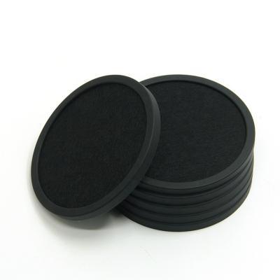 China Sustainable 6pcs Per Set Drink Coaster With Removable Absorbent Felt And Coaster Holder for sale