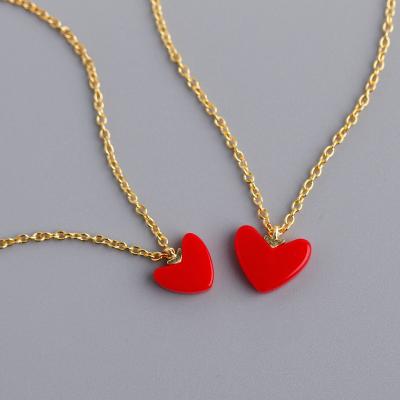 China Fashionable Hot Sale FASHIONABLE 925 Sterling Silver 18K Gold Plated Jewelry Heart Love Necklace for sale