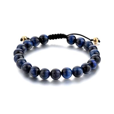 China High Quality FASHIONABLE Tiger Eye Stone Gemstone Adjustable Bracelet Natural Blue Bracelet For Man for sale