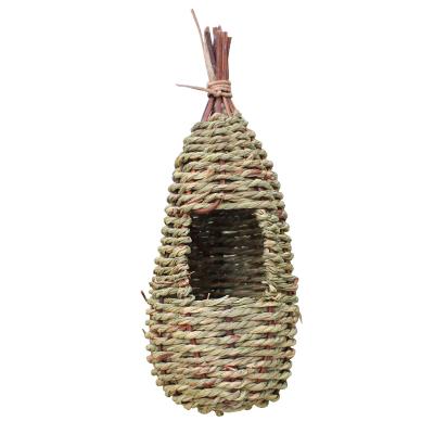 China Breathable Manufacturers Supply Hot - Selling Hand Woven Straw Rope Woven Parrot Nest Thrush Bird Cage Bird House for sale