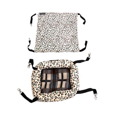 China Breathable Leopard Flannel Pet Toy Chinchilla Guinea Pig Rabbit Mink Squirrel Rocking Bed Pet Sleeping Bag Pet Hammock for sale