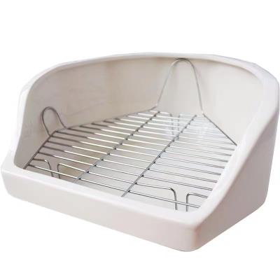 China Sustainable Hot Ceramic Craft Pet Toilet For Cats Chinchillas Rabbits And Other Pets To Use Stabilized Cat Litter Box Pet Feeders for sale