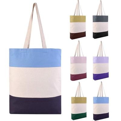 China Handled Empty Canvas Bag 12oz Canvas Women Canvas Shopping Tote Bags for sale