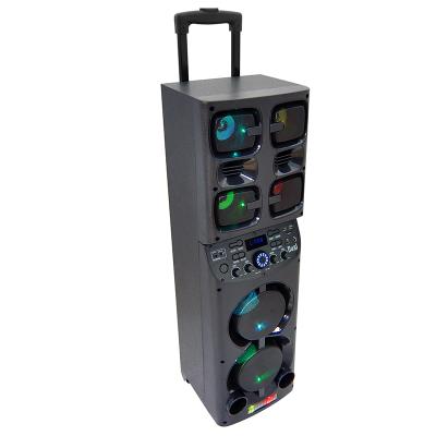 China Remote Control High Fidelity Trolley Wireless Audmic Large Tower Bass Speaker With Mic for sale