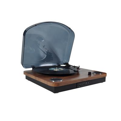 China Hot Sale Wireless Home Audio Portable Suitcase Vintage Record Bluetooth Vinyl Record WoodenTurntable Stereo Player for sale