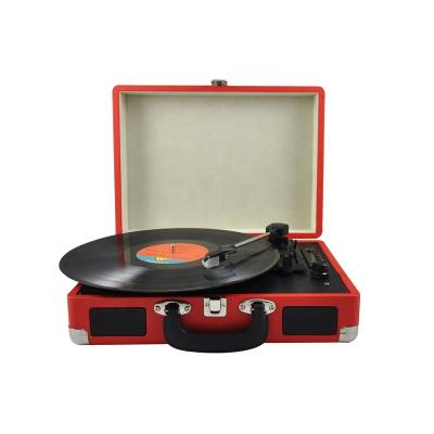 China Hot Selling Amazon Auto Leather Box Wireless Style 3 Speed ​​33 45 78 RPM Suitcase Vintage Turntable Vinyl Record Player RCA USB for sale