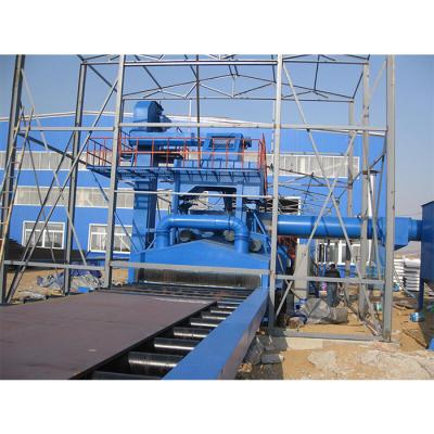 China The building material stores steel plate pre-treatment line shot blasting and painting machine/tunnel cleaning machine/steel plate for sale