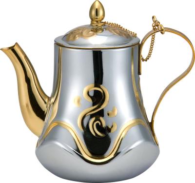 China Competitive price metal teapot set classics! Fine Stainless Steel Teapot Arabian Tea Kettle for sale