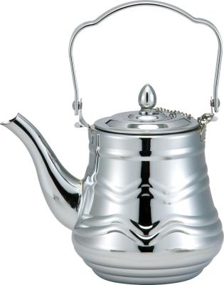 China Popular Metal Flower Pattern Stainless Steel Coffee Tea Kettle Water Kettle withchrom Coating for sale