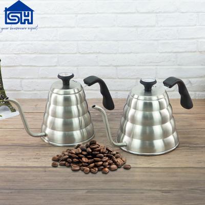 China Sustainable 1000ML Stainless Steel Gooseneck Drip Kettle Coffee Teapot For Bar Tools for sale