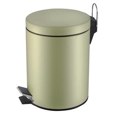 China Sustainable Source Manufacturers High End Single Foot Circular Trash Can With Cover Household Bedroom Hygiene Bucket Size Optional Capaci for sale