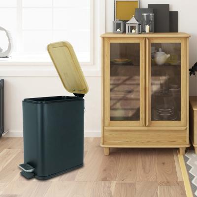 China Sustainable High End Creative Simple Wooden Grain Cover Long Foot Bin Size And Capacity Optional for sale