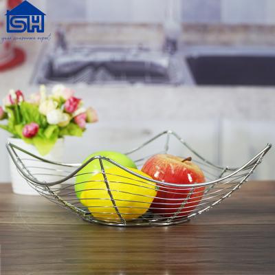 China Fashion Sustainable Home Wire Food Fruit Storage Basket Decorative Fruit Basket for sale