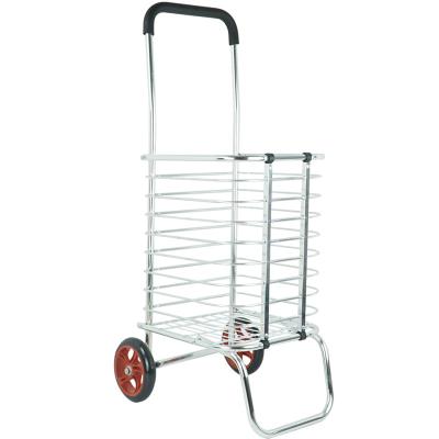 China Stainless Steel Shopping Cart Home Shopping Trolley Trailer Folding Portable Collapsible Trolley for sale