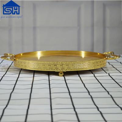 China Home Hotel Decoration Glass Wood Tray Tray Gold Serving Tray for sale