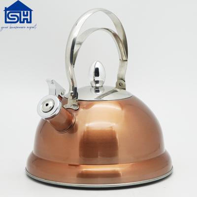 China Sustainable 2.6L Stainless Steel Whistling Kettle Copper Tea Kettle Water Kettle for sale