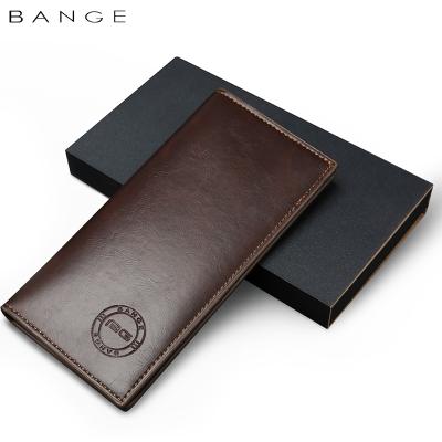 China Custom card men's thin leather wallet long wallets factory wholesale cheap simple boys waterproof minimalist men's men's slim leather wallet for sale