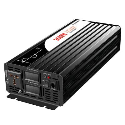 China Pure sine wave solar power car inverter 2500W with remote control swipower supplier 12V/24V/36V/48V AC 110V/220V DC off grid 415*165*85(mm) for sale