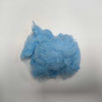 China Nontoxic Blue Polyester Synthetic Fiber Flame Retardant 76mm PP Staple Fiber for sale