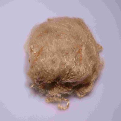 China Brown Recycled Short Staple Fiber 64mm Low Melt PSF Polyester Material for sale