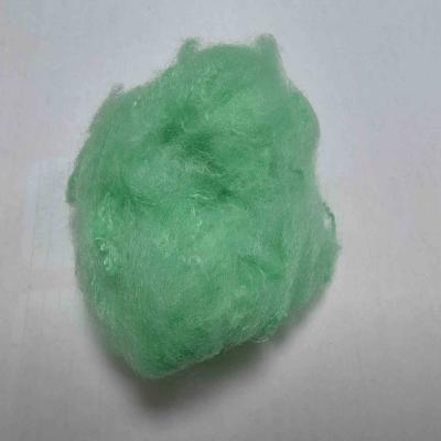 China Virgin 2.5D Green Dope Dyed Fiber Recycled PET Polyester Staple Fiber for sale