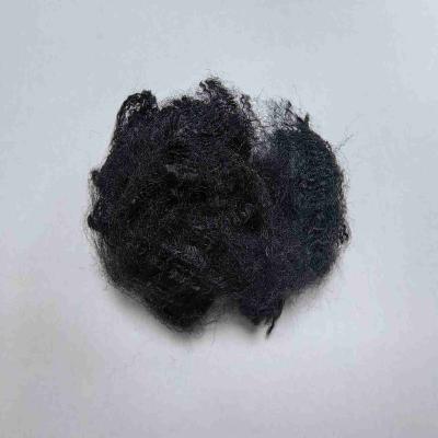 China Flame Retardant Virgin Polyester Natural Fibre 51mm Black For Mattress for sale