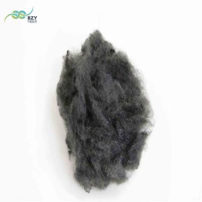 China 6D Hollow Recycled Polyester Staple Fiber Non Siliconized Gray Black PSF for sale