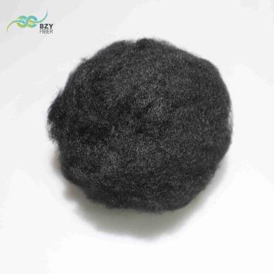 China 64mm Black Dope Dyed Recycled Non Siliconized Dope Dyed Viscose Fibre for sale