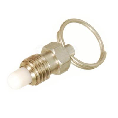 China ZINC Stubby Pull Ring Plunger Retractable Spring Threaded Pin With White Delrin Nose for sale