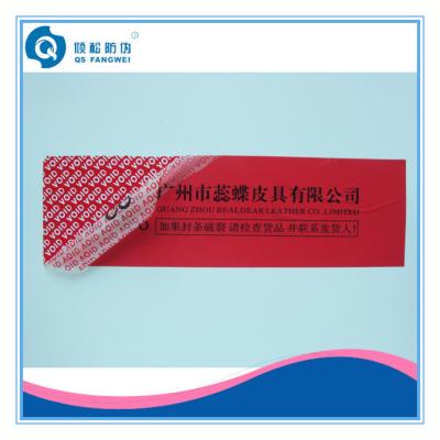 China Red Security Warranty VOID Sticker , Tamper Proof Labels Only For One Time Use for sale