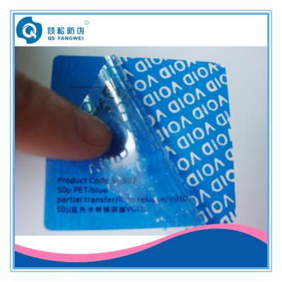 China Blue Tamper Proof Labels for sale