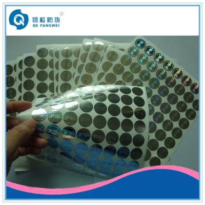 China Silver Custom Hologram Stickers , PET Security Waterproof Vinyl Labels for sale