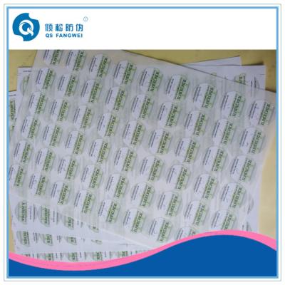 China Custom A4 Security Tamper Evident Label , Stickers For Snack / Meat / Can for sale