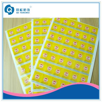 China Embossing Tamper Proof A4 Self Adhesive Labels For Cigarette / Stationery for sale