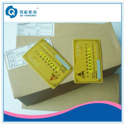 China Gold Hot Stamping Plastic Card Printing , CR80 PVC Business Card With Serial Number for sale